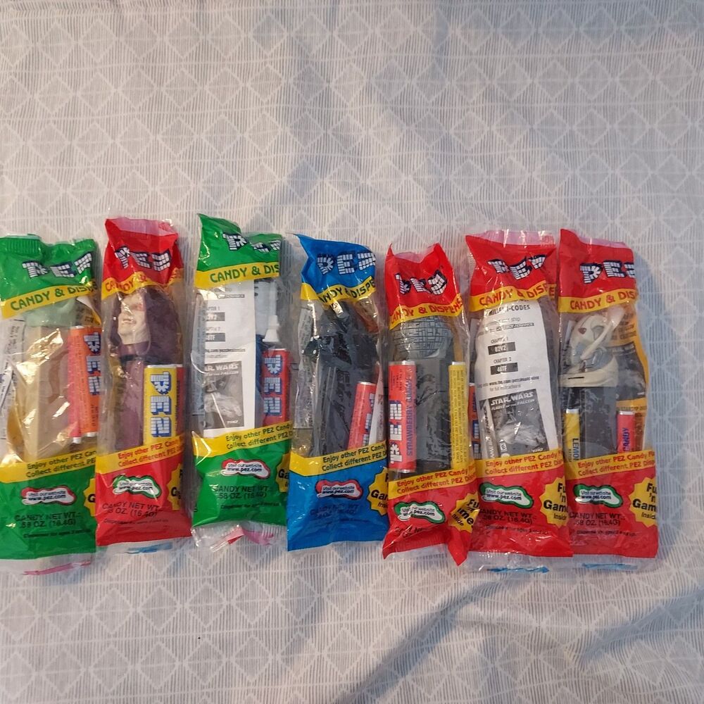 Stars Wars Vtg Pez Dispenser Candy Lot Of 7 Yoda Darth Vader R2-D2 Death Star